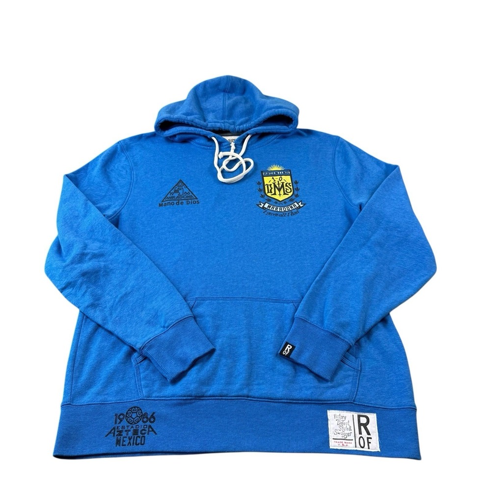 Roots Of Fight X Argentina Maradona Blue Hoodie Size Large